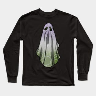 Genderqueer Pride Flowery Ghost Long Sleeve T-Shirt